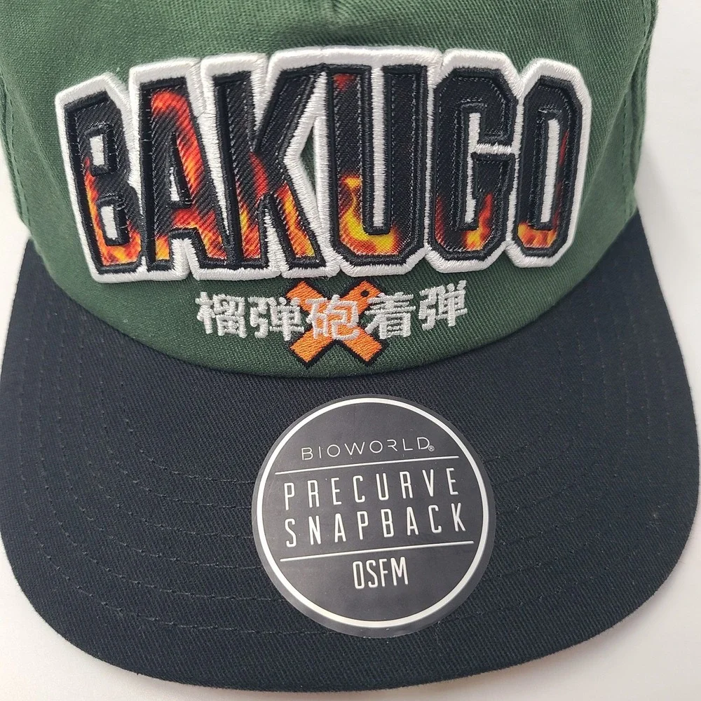 My Hero Academia Hat Snapback Green Black‎ BioWorld Katuski Bakugo Anime Kanji